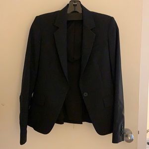 Theory 00 black jacket, worn twice for interviews.